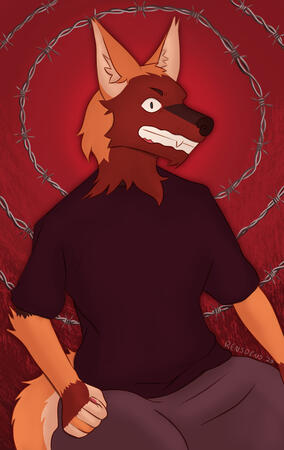 Halfbody with Painted Shadows and Simple Background